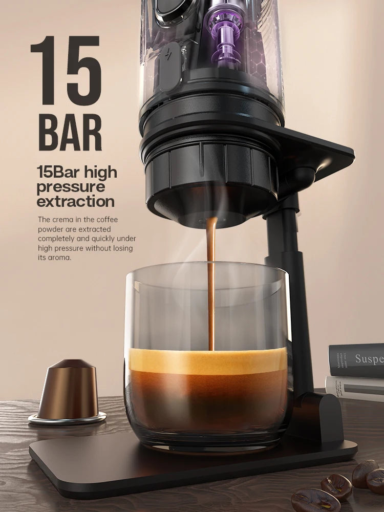 HiBREW Portable 12V Espresso Machine – For Car & Home, Compatible with Nespresso & Dolce Gusto Pods