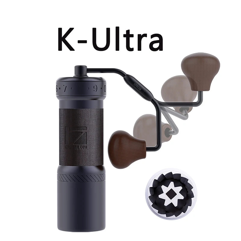 1Zpresso Kultra Manual Coffee Grinder – Portable, Adjustable 304 Stainless Steel Burr with 7-Core