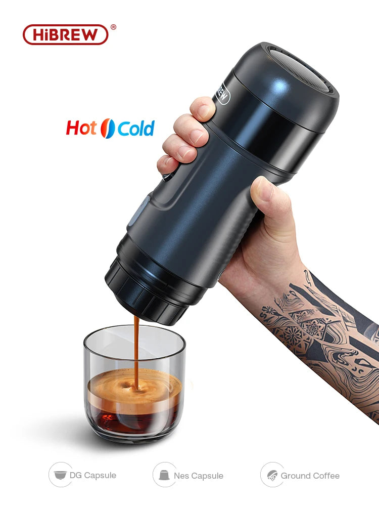 HiBREW Portable 12V Espresso Machine – For Car & Home, Compatible with Nespresso & Dolce Gusto Pods