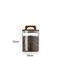 Airtight Glass Jar with Wood Lid (800-2100ml) – Storage for Coffee, Grains & More