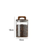 Airtight Glass Jar with Wood Lid (800-2100ml) – Storage for Coffee, Grains & More
