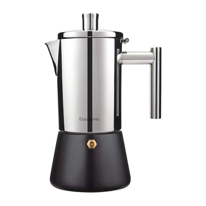 Easyworkz Diego Stainless Steel Stovetop Espresso Maker – 4-Cup (6.8oz) Induction Moka Pot